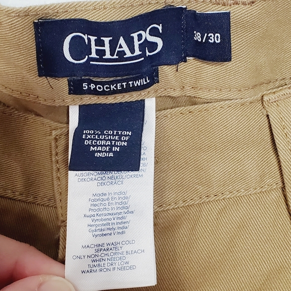 NWT Chaps 5 Pocket Twill Khaki Pants Tan 38 x 30 - Picture 5 of 10